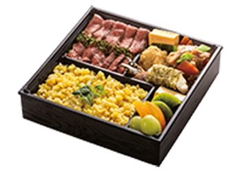 画像:黒毛和牛ステーキ弁当 見本